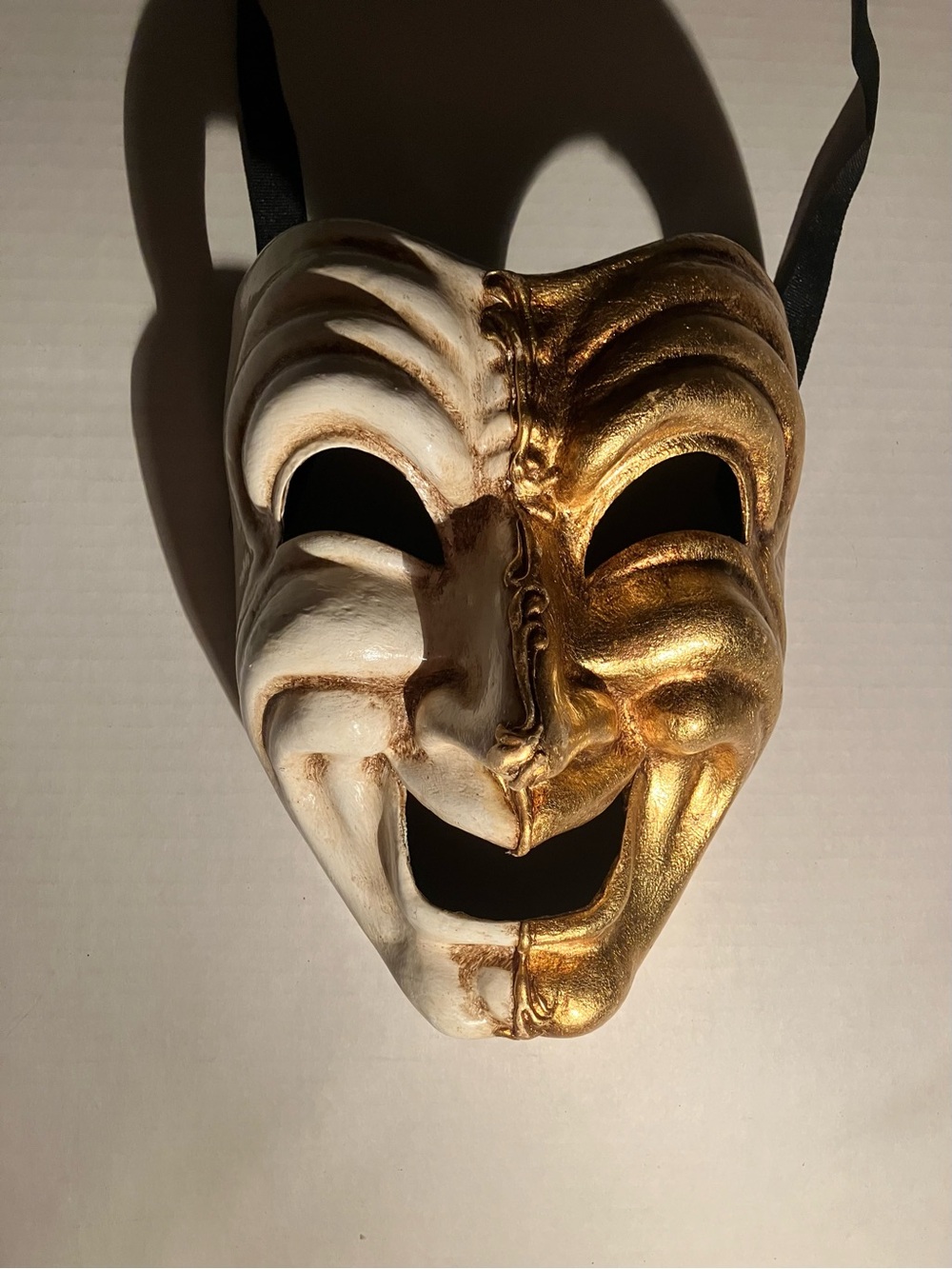 White & Gold Deluxe Halloween or Theatrical Mask - Decorative Wall Mask